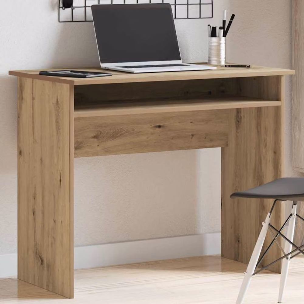 Berkfield Home Elegant Artisan Oak Writing Desk in Brown, W/D/H: 90 x 50 x 74 cm – 2
