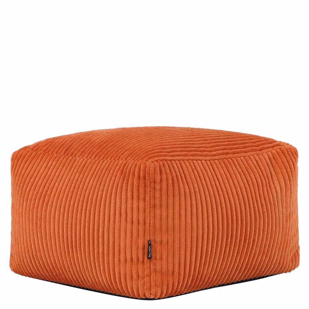 icon Amara Corduroy Bean Bag Footstool, Terracotta – 2