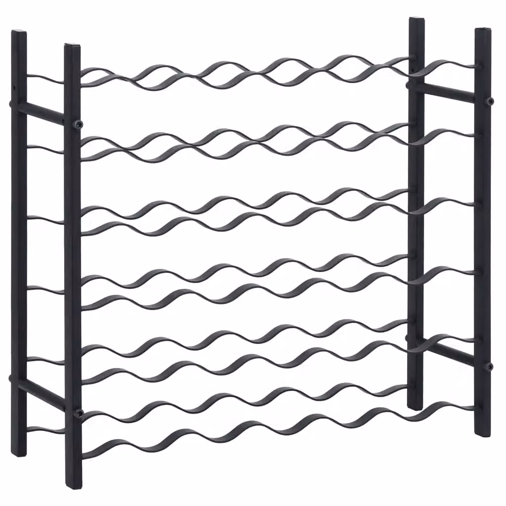 Berkfield Home Industrial Black Iron Wine Rack for 36 Bottles – 2