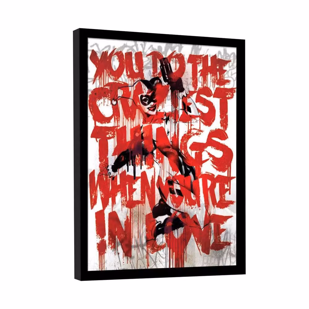 Batman Harley Quinn Love Framed Paper Poster in Red – 2