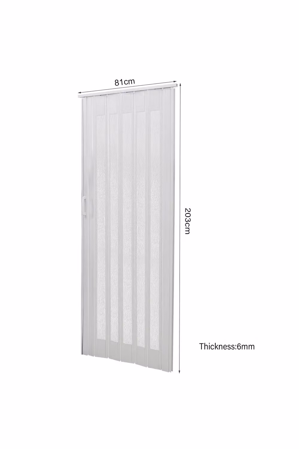 Livingandhome White and Transparent PVC-Acrylic Folding Partition Door with Wheels and Handle, H 203 cm x W 81 cm – 3