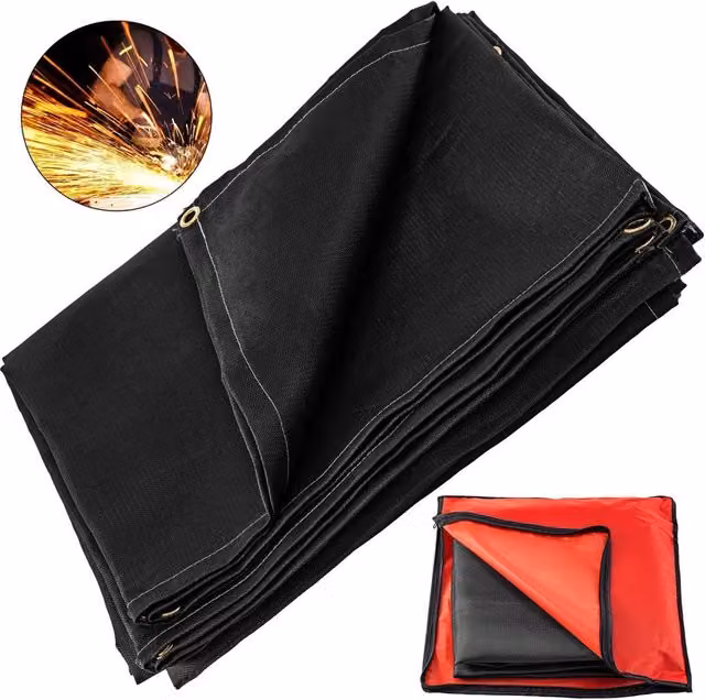 SPETLEK Black Fiberglass Welding Blanket, W: 182.88 cm, H: 304.8 cm