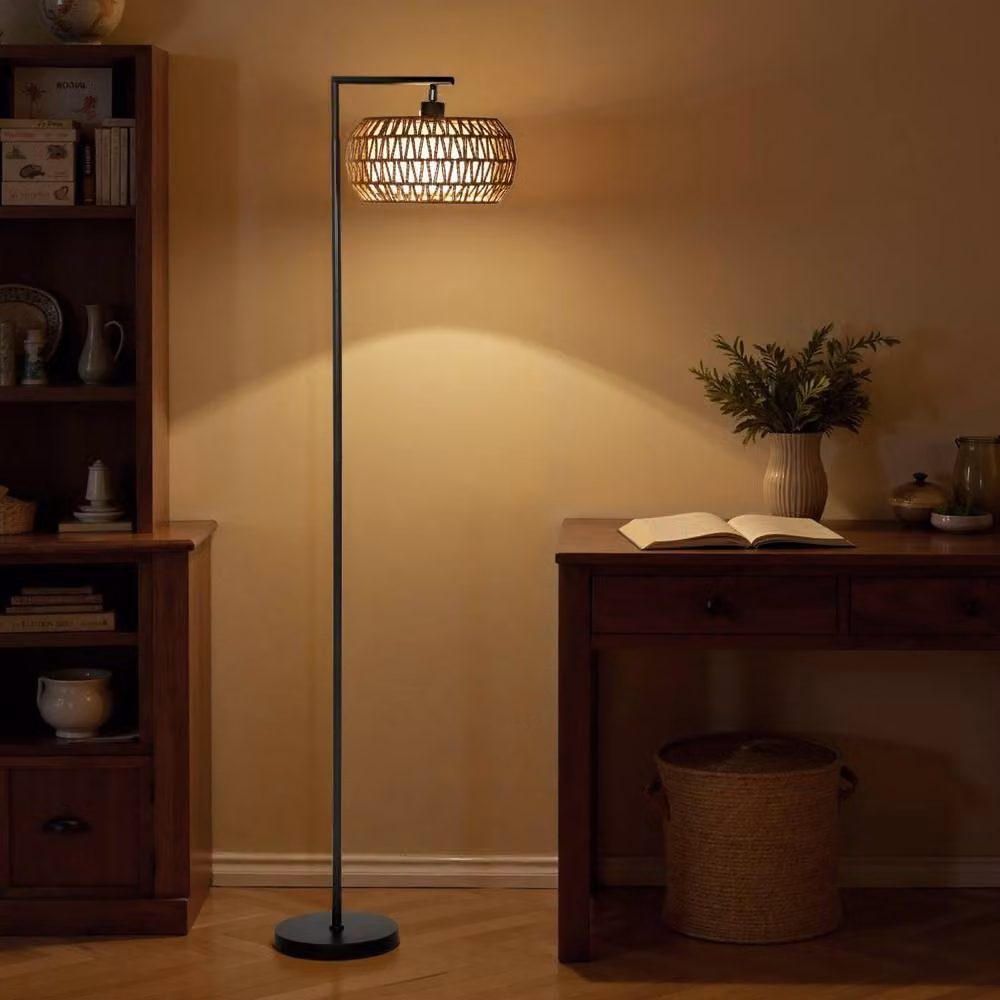 Wyld Haus Modi Black Boho Dimmable LED Floor Lamp with Remote Control and Timer, H 170 cm x W 33 cm x D 33 cm – 7