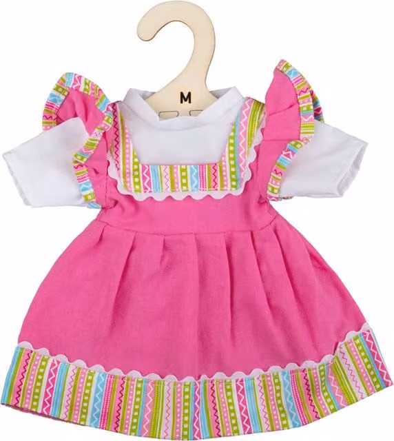 Bigjigs Toys Pink Fabric Dress, Height: 19.5 cm