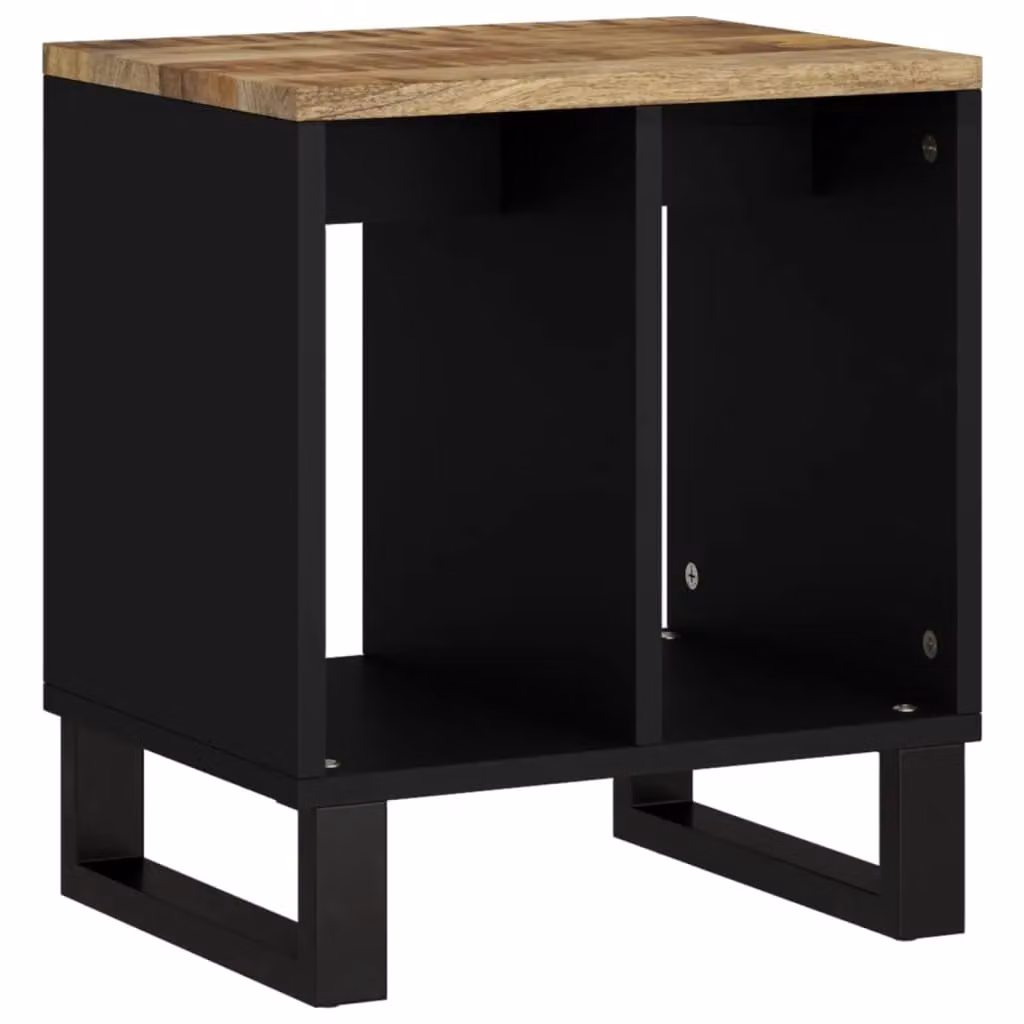 Berkfield Home Side Table in Brown, Solid Mango and Engineered Wood, W/D/H: 40 x 31 x 46 cm – 2
