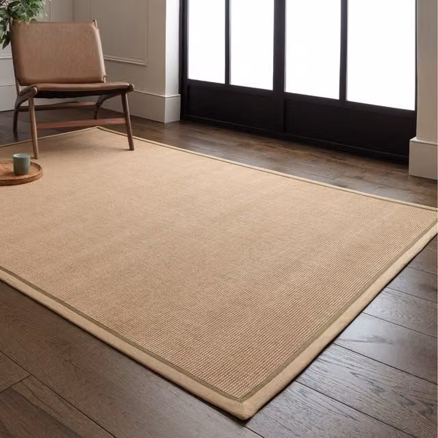 Asiatic Carpets Herringbone Jute and Cotton Area Rug, Beige, W: 68 cm, L: 240 cm