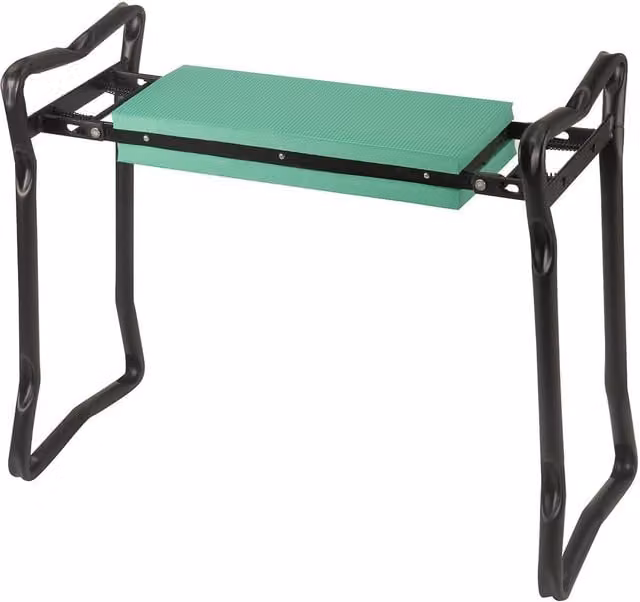mysmartbuy 2-in-1 Folding Garden Kneeler and Seat with Metal Frame and Padded Cushion, Green, H49 x W60 x D27 cm