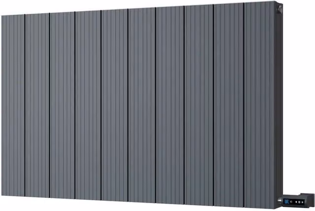 UK Radiators Thetford Anthracite Horizontal Designer Electric Flat Tube Radiator with WiFi App Control, H 60 cm x W 93.6 cm – 1