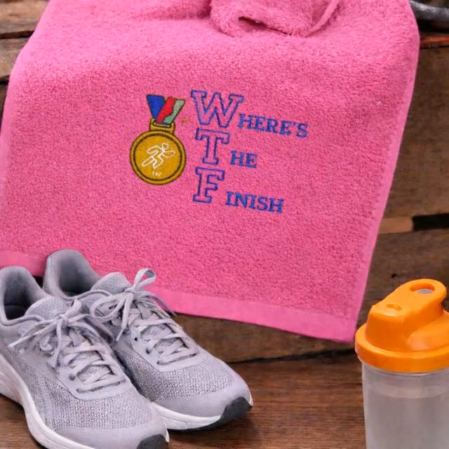 Duncan Stewart Wheres The Finish Running Sports Towel in Pink