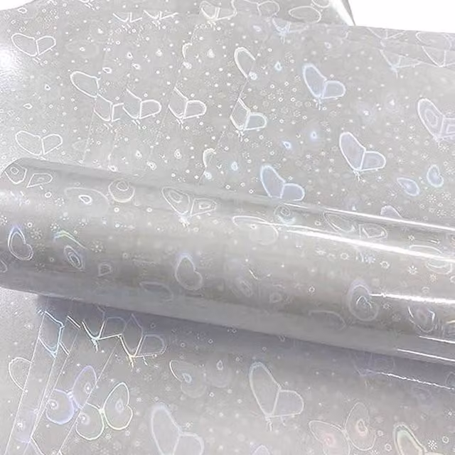 Syntego A4 Holographic Vinyl Sticker Sheet, Glossy Multicolour Transparent Plastic