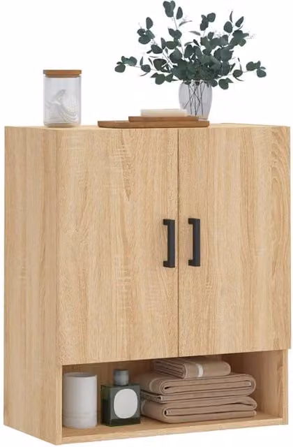 Berkfield Home Wall Mounted Cabinet in Sonoma Oak, W/D/H: 60 x 31 x 70 cm