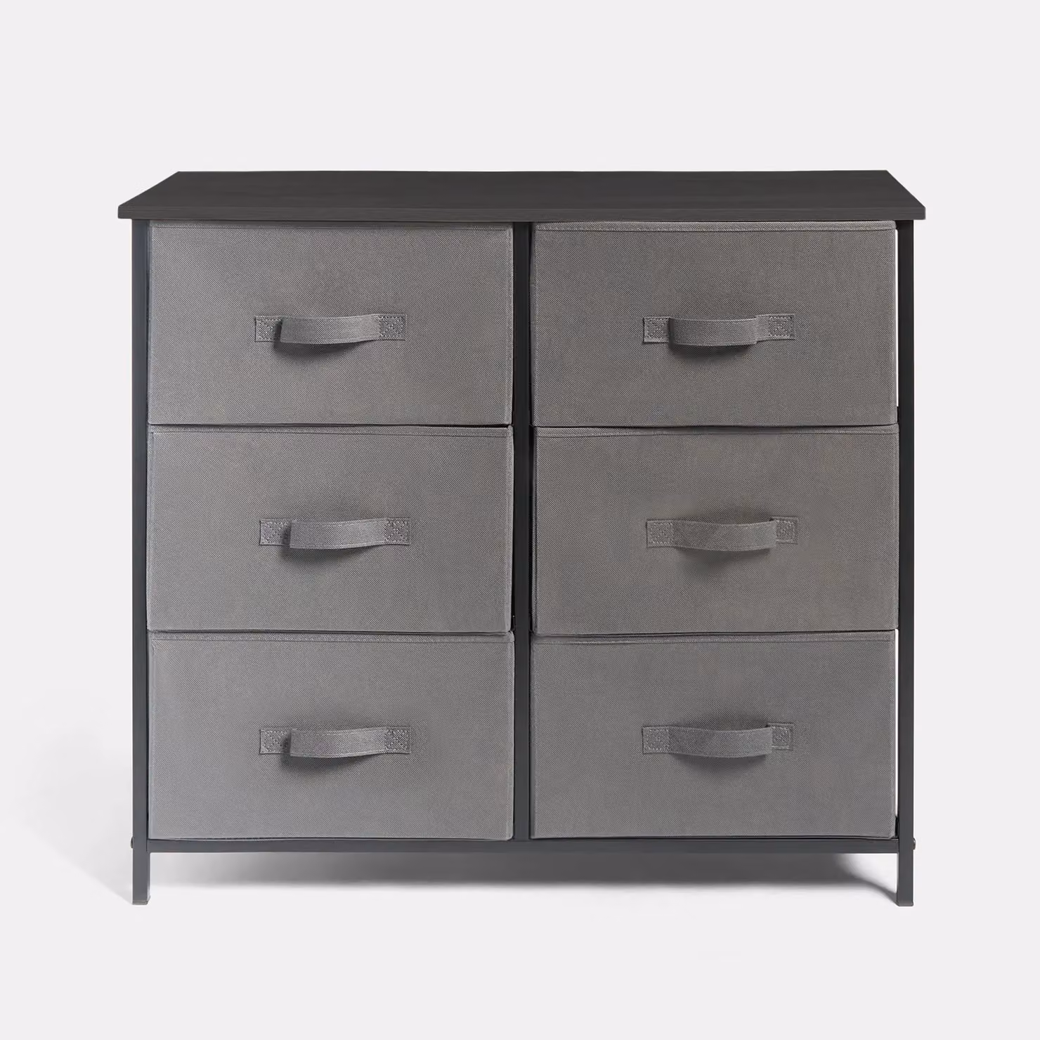 OHS Brooklyn Grey Fabric 6-Drawer Chest Organiser Storage – 3