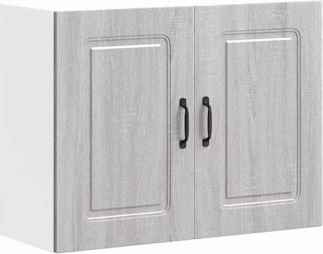 Berkfield Home Kalmar Grey Sonoma Kitchen Wall Cabinet with Hinged Doors and Internal Shelves