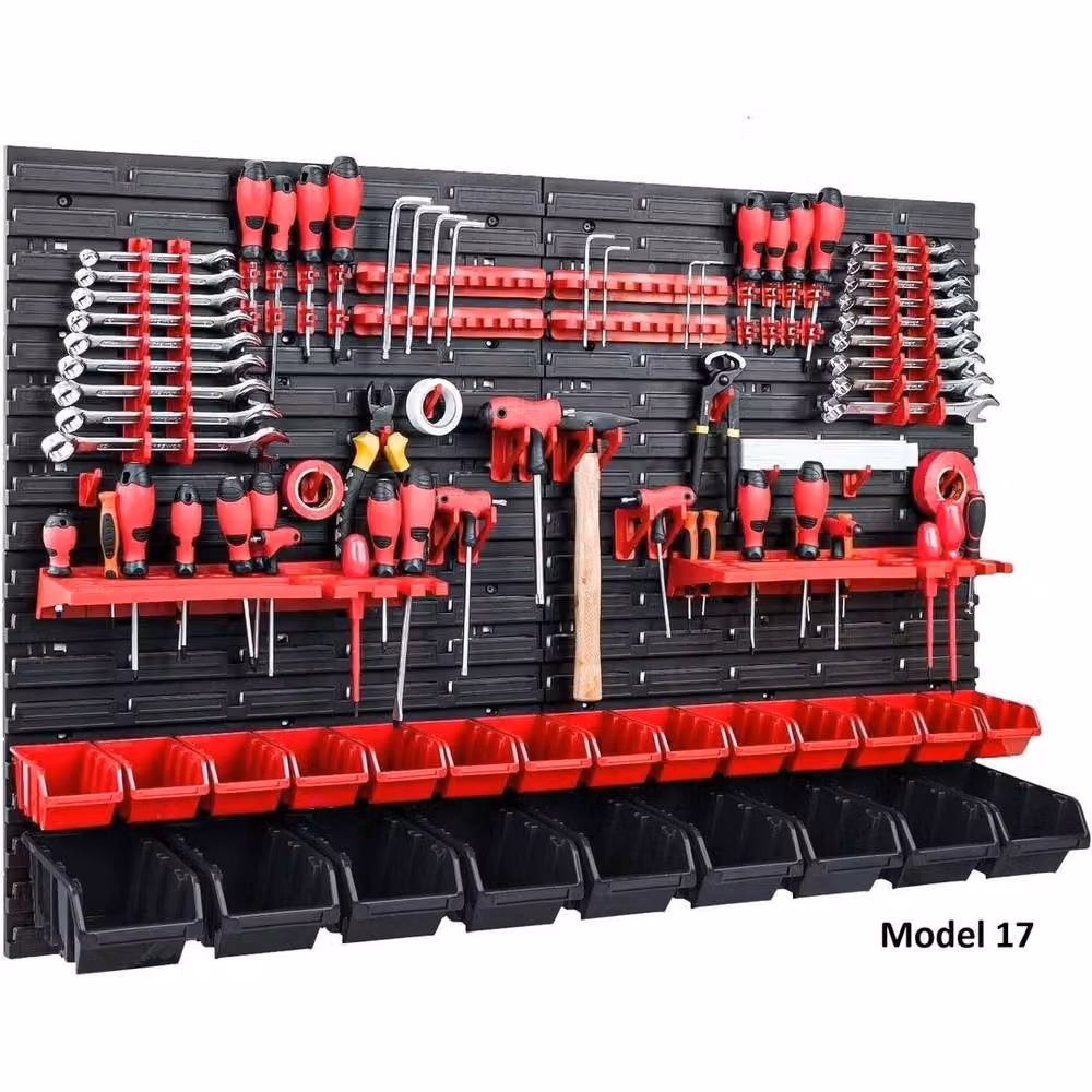 Havendro Wall Mounted Plastic Tool Peg Board, Black and Multicolour, W: 115.2 cm, H: 78.0 cm – 2