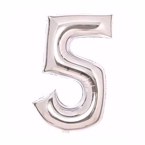 Amscan Large Silver Number 5 Hanging Decoration for Birthdays and Anniversaries