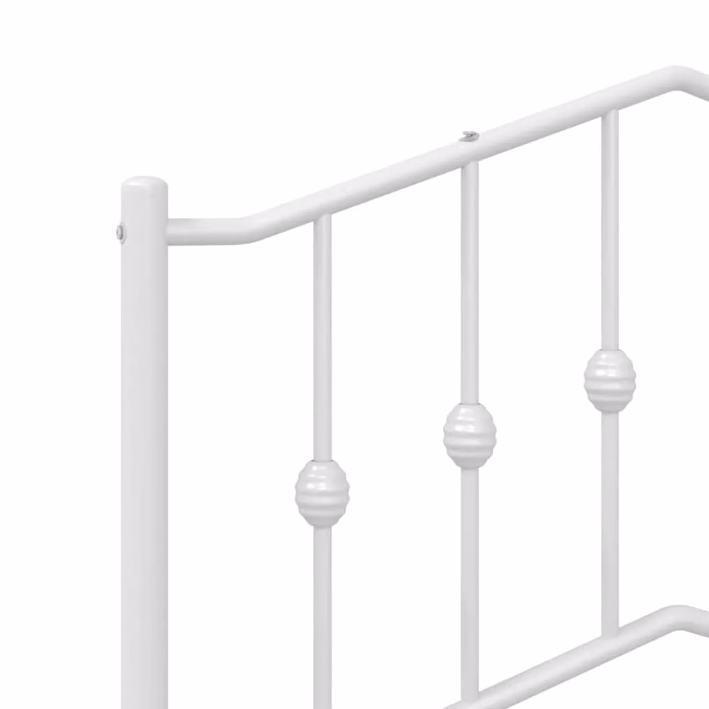 Berkfield Home Classic Metal Headboard in Black and White, Width: 160 cm – 2
