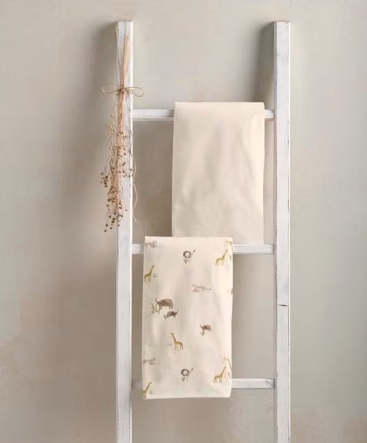 Mamas & Papas Jungle Cotbed Fitted Sheets, 2 Pack, Cream and Multicolour Cotton
