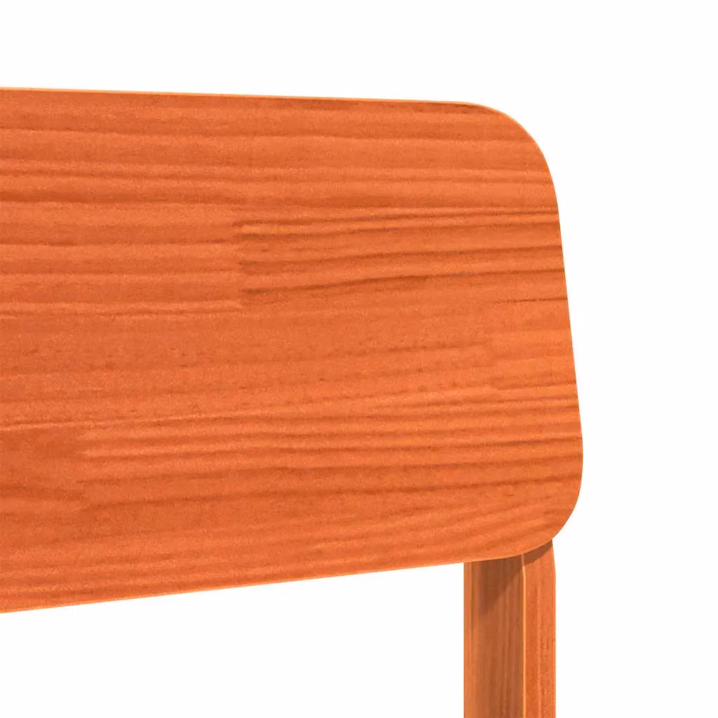 Berkfield Home Set of 2 Wax Brown Solid Pine Garden Chairs, W: 60 cm, D: 52.5 cm, H: 72 cm – 3
