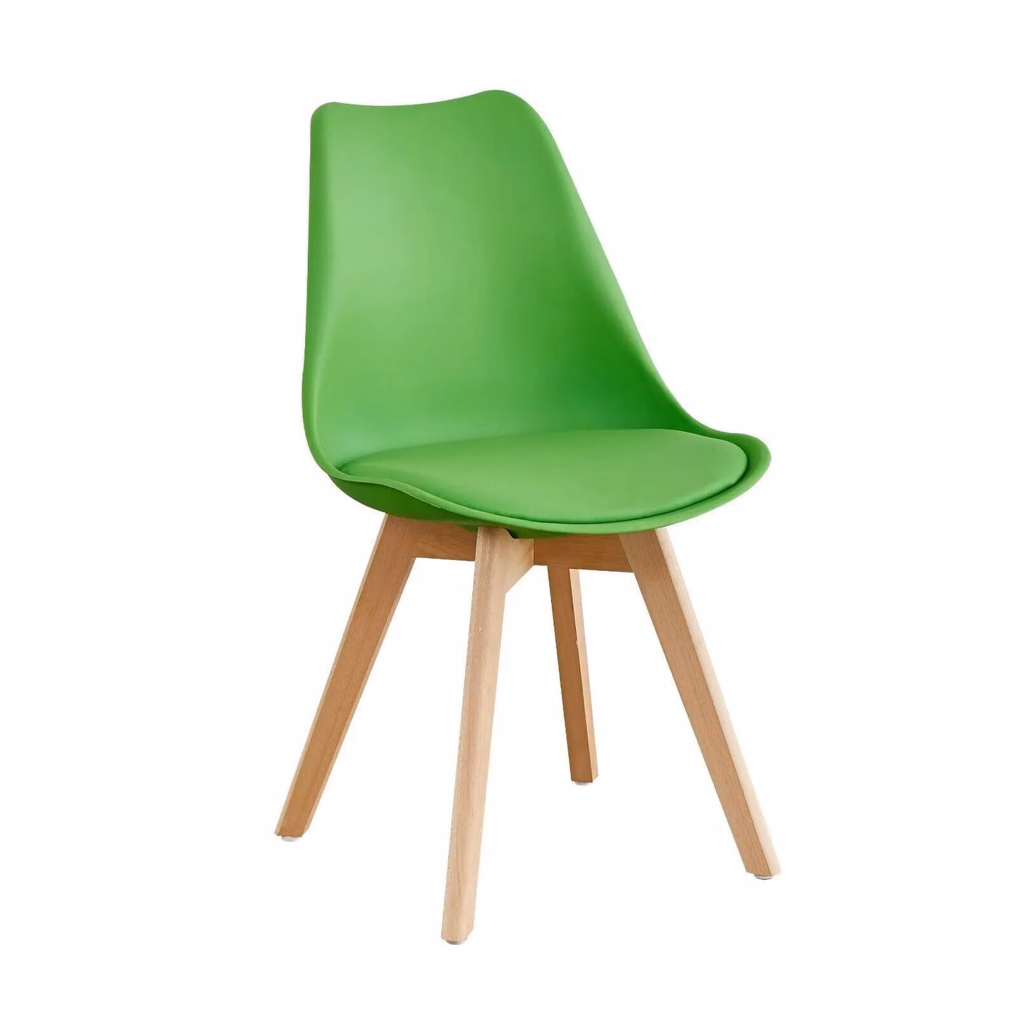 Kosy Koala Round Wood Dining Table Set with 4 Colourful Tulip Chairs in Orange, Yellow, Blue and Green – 2