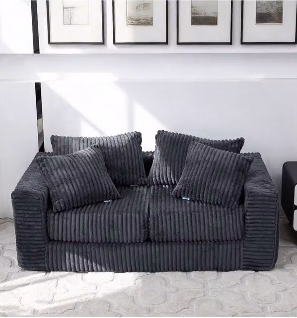Groundlevel Camden 2 Seater Velvet Sofa in Grey