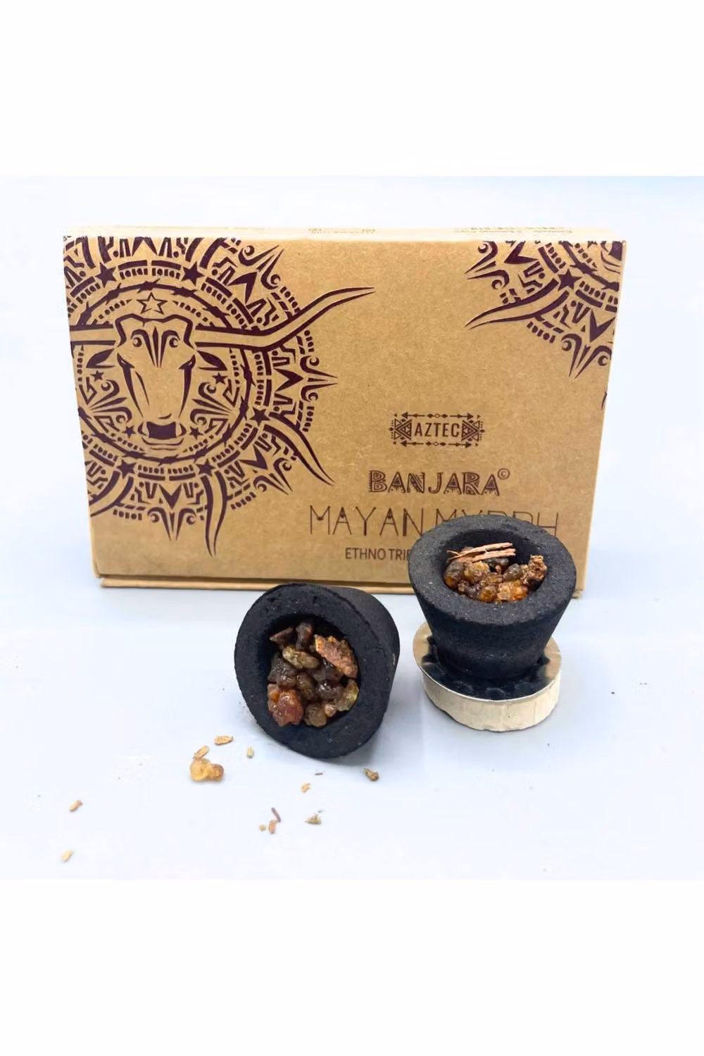 KDMD Banjara Resin Cups, Set of 6 Black Mayan Myrrh Ethno Tribal Smudge Cups – 2