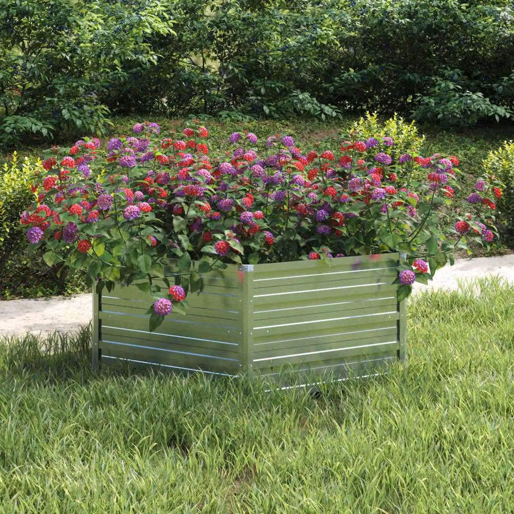 Berkfield Home Garden Silver Galvanised Steel Raised Bed – 2