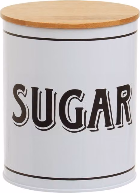 Orsina Airtight Metal and Bamboo Sugar Canister in White or Black – 1