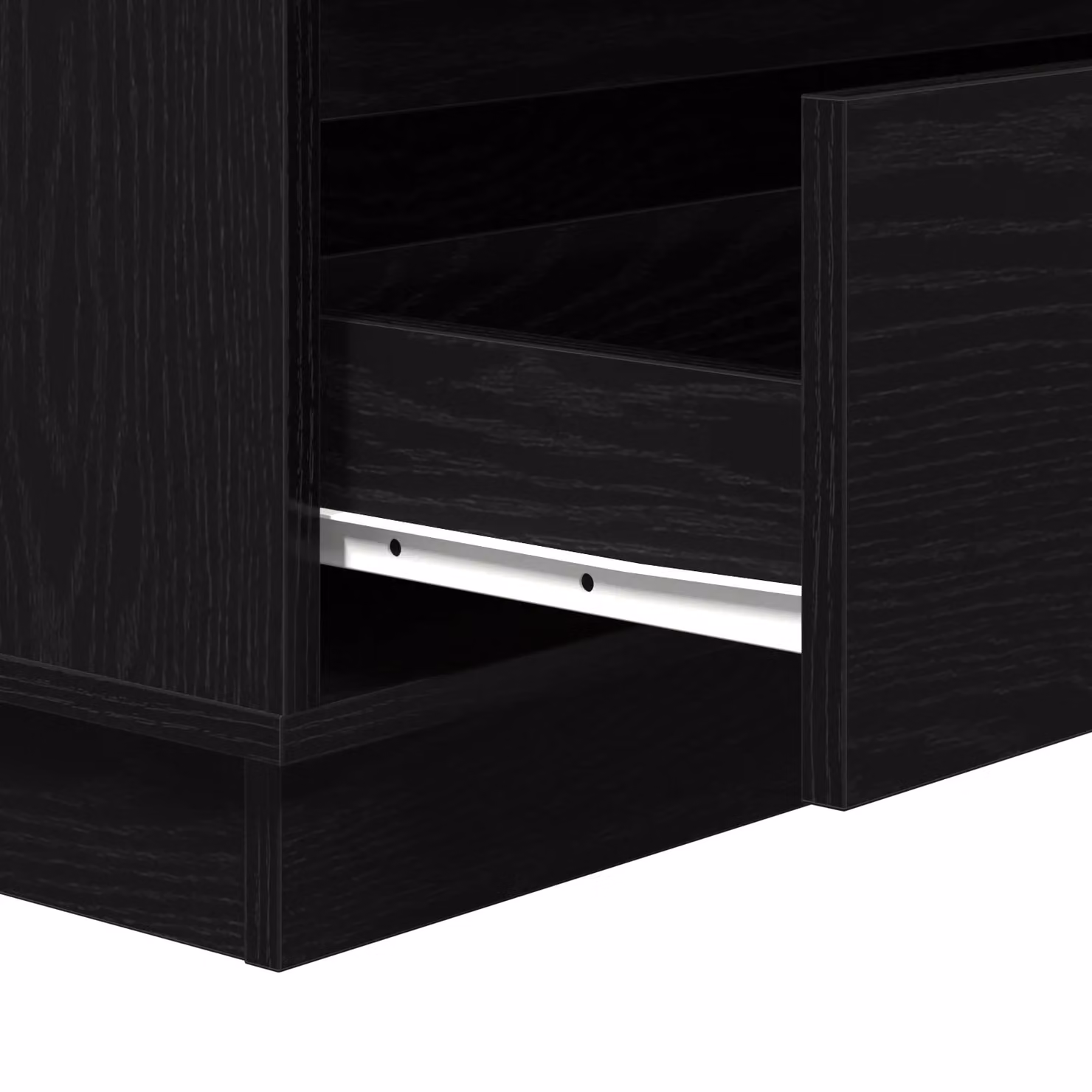 Berkfield Home Modern Black Oak Bedside Cabinet with Integrated LED Lighting, W/D/H: 34.5 x 30 x 75 cm – 6