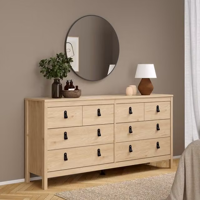 Jackson Hickory Barcelona Double Dresser with 4+4 Drawers in White