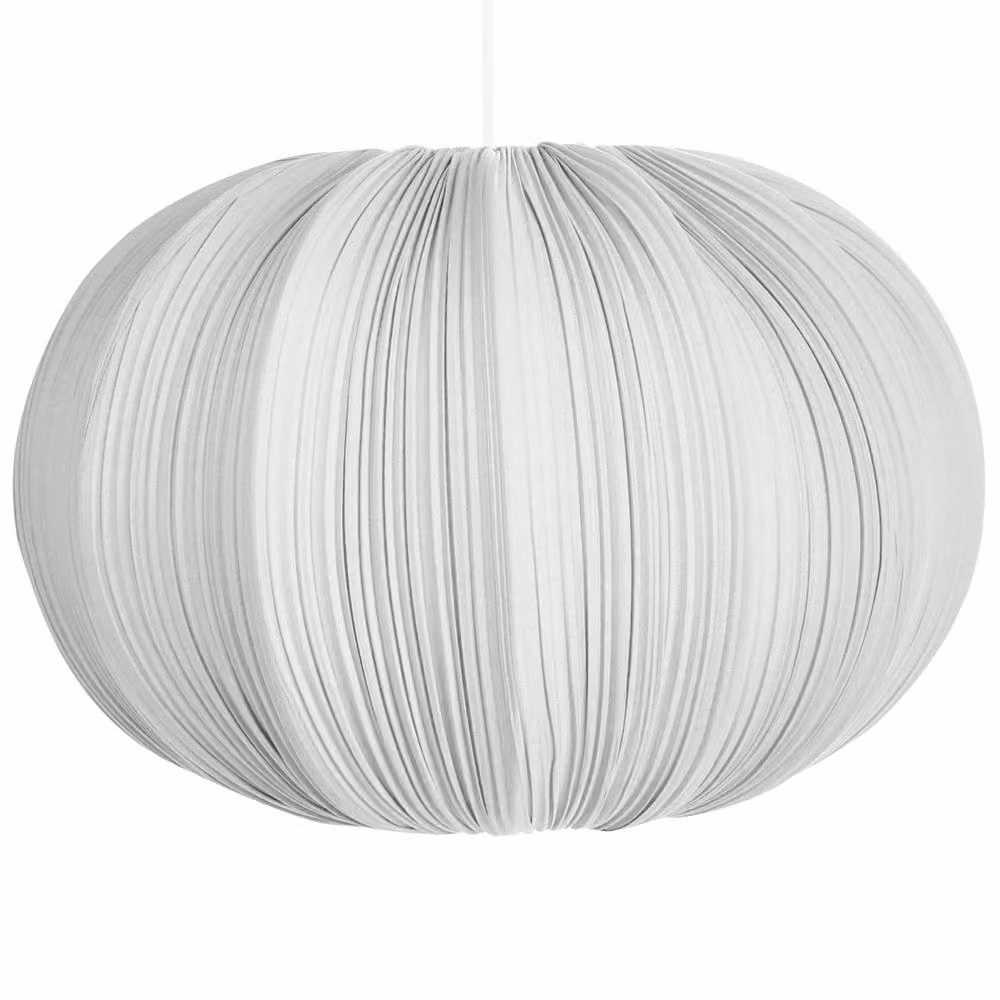 Wyld and Coco Grey Fabric Pleated Round Pendant Lamp – 2