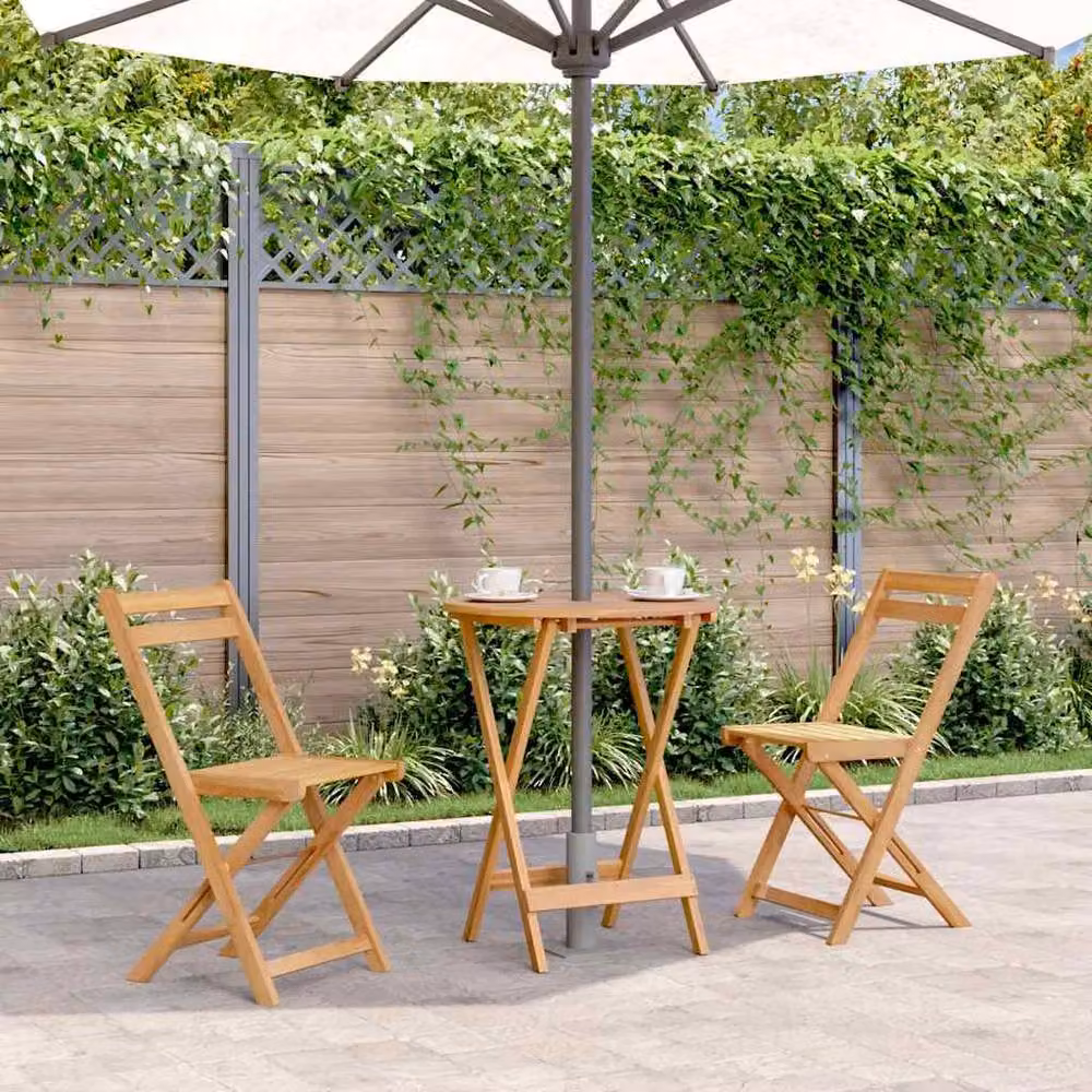 Berkfield Home Folding Garden Table in Brown Solid Acacia Wood, W: 60 cm, D: 75 cm – 2
