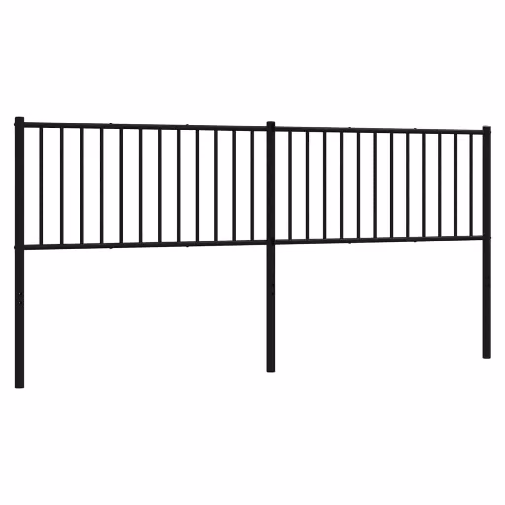 Berkfield Home Classic Metal Headboard in Black, Width: 200 cm – 2