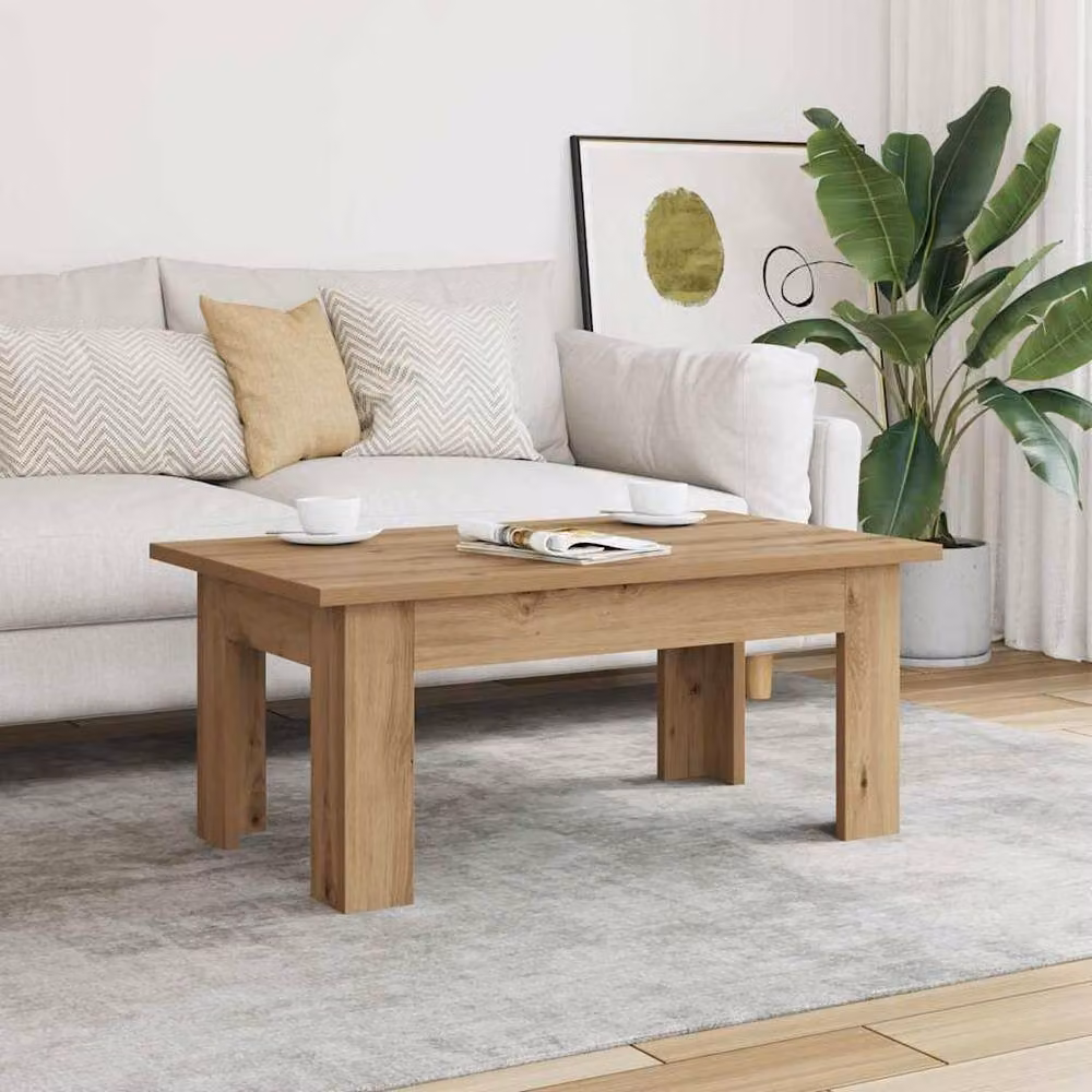 Berkfield Home Artisan Oak Coffee Table in Brown, W/D/H: 100 x 60 x 42 cm – 2