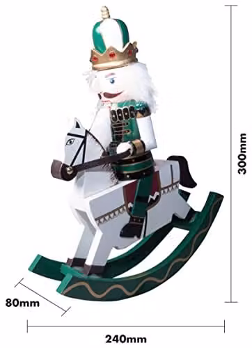 St Helens Home & Garden Nutcracker Horseman Christmas Decoration, Green and Gold, Height: 30 cm – 2
