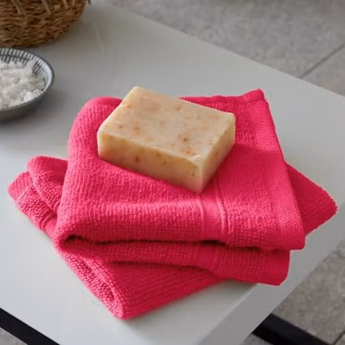 Catherine Lansfield Cotton Zero Twist Face Cloth Pair, Pink, 30 x 30 cm