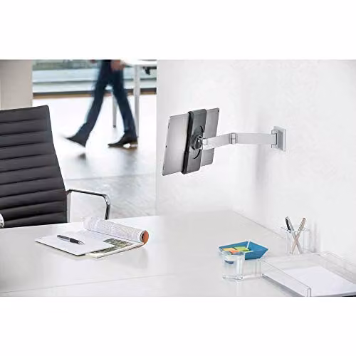 Durable Aluminium Tablet Wall Arm Mount Universal Bracket for 7-13 inch iPad Samsung Surface and More with Anti Theft Lock and 360 Degree Rotation in Silver or Anthracite – 2
