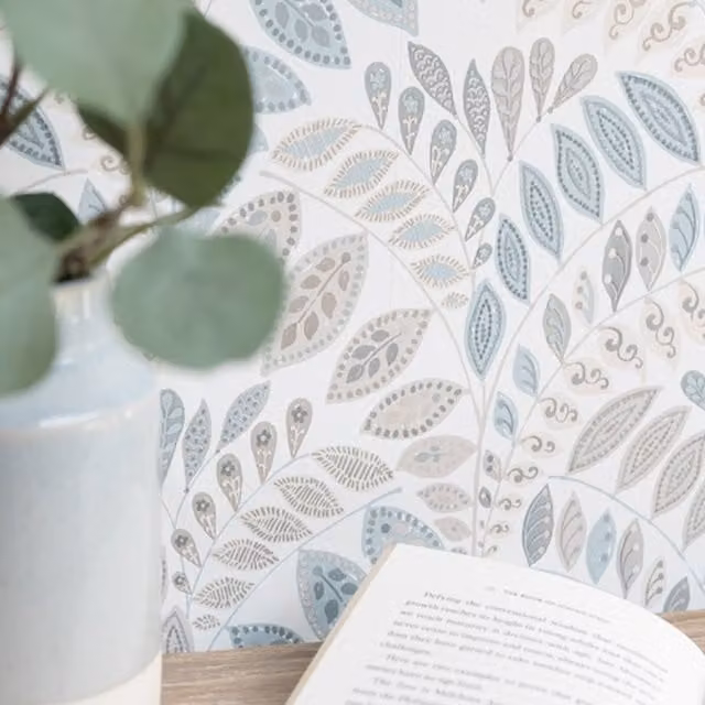 Gustavus Nu Self Adhesive Wallpaper in White and Multicolour