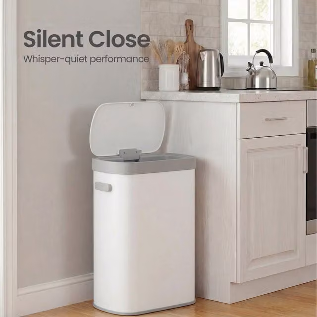 SONGMICS Automatic Sensor Kitchen Bin, 50 L, White