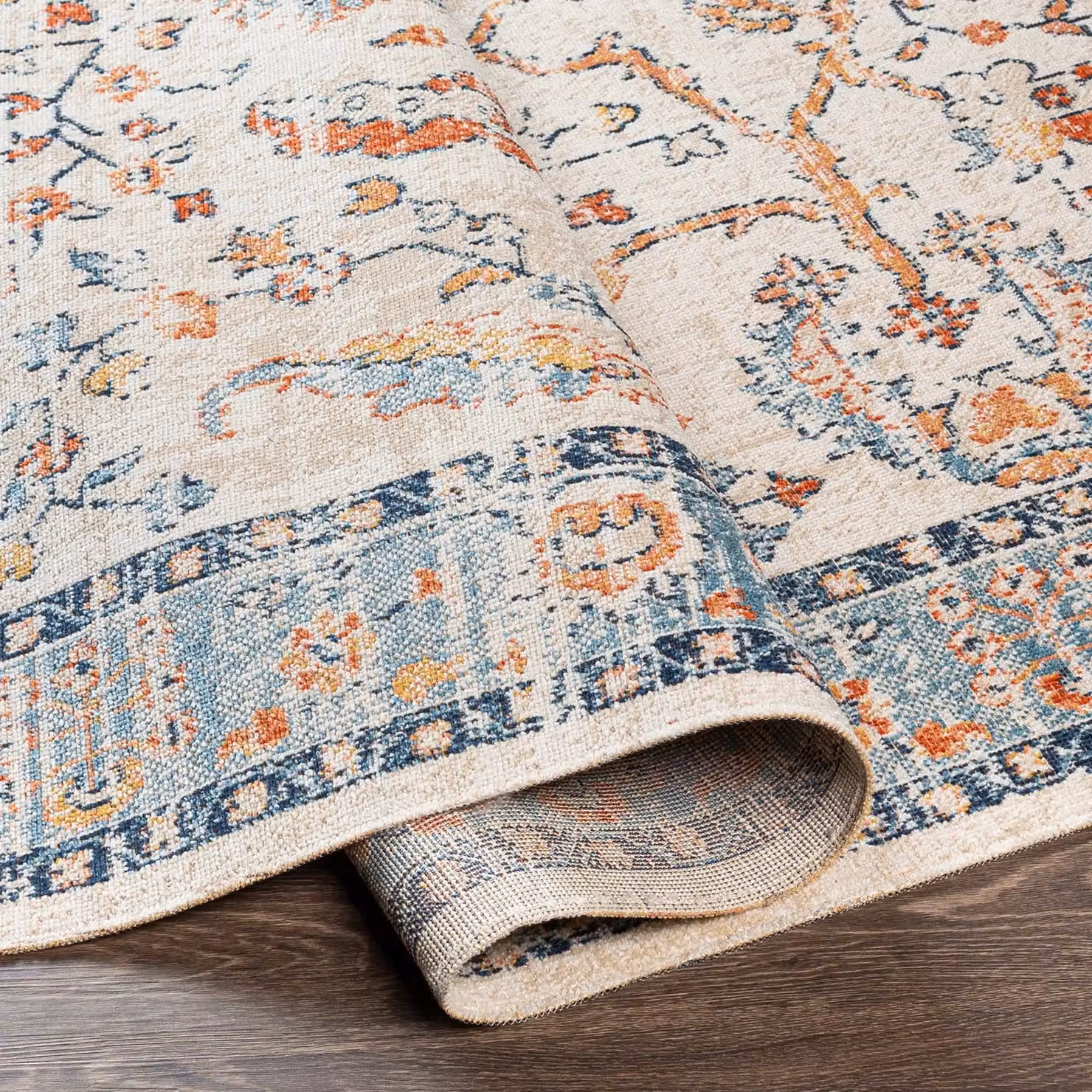 Livabliss Huntington Beach Vintage In & Outdoor Rug in Burnt Orange, Blue and Beige, W/D/H: 200 x 275 cm – 3