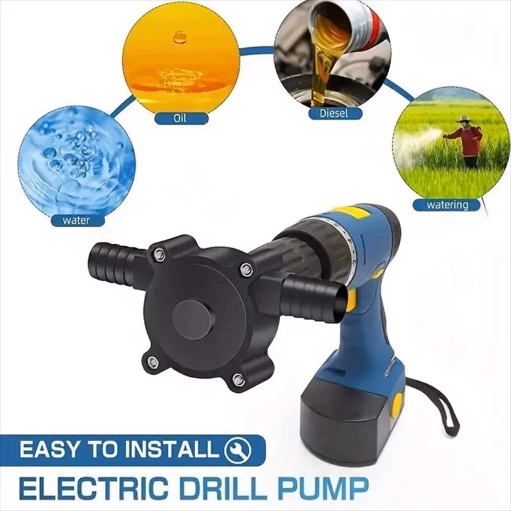 FLAVORA Portable Electric Self-Priming Drill Pump in Black – 2