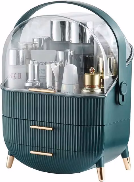 Alivio Portable Makeup Organizer in Green