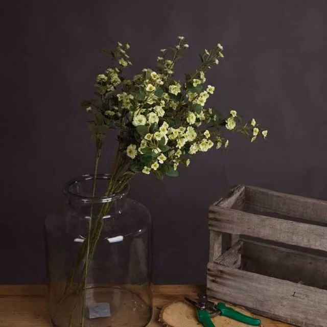 Lemon Pavilion Furniture and Decor Wild Meadow Rose Artificial Flower, Green and Multicolour, W: 15 cm, D: 15 cm, H: 74 cm