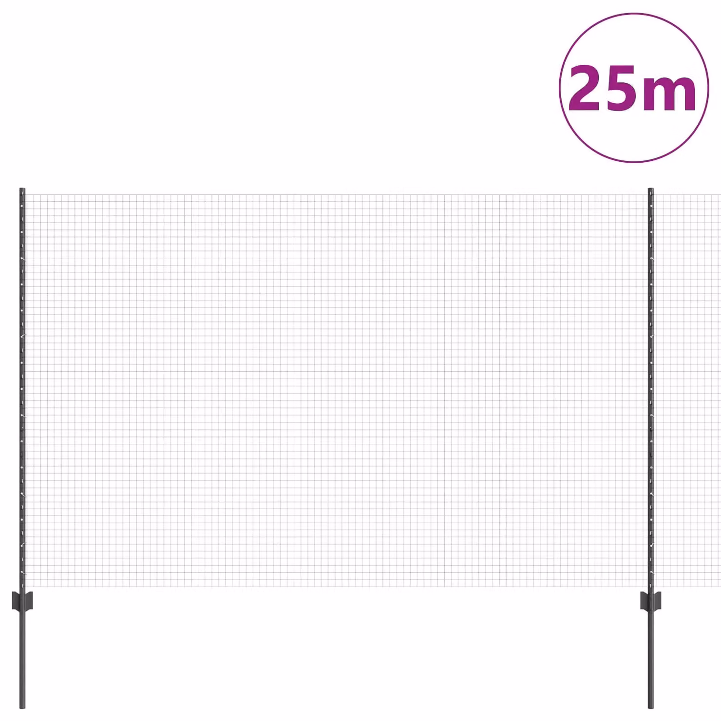 Berkfield Home Set of 2 Grey Metal Welded Wire Fencing – 2
