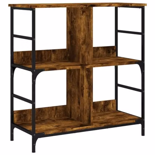 vidaXL Industrial Bookshelf in Smoked Oak, W/D/H: 78.5 x 33 x 82 cm – 1
