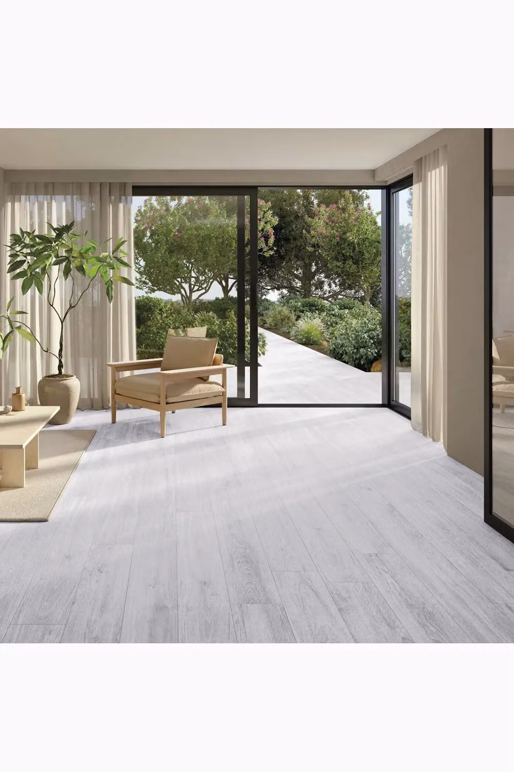 Living and Home White Wood Grain Effect Self Adhesive PVC Flooring, 5m2 Pack (36 Pieces) – 2