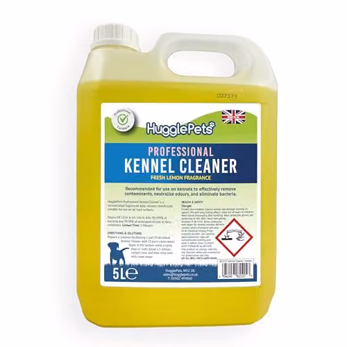 HugglePets Domestic Kennel Cleaner 5L Fresh Lemon Fragrance Pet-Safe Disinfectant and Deodoriser Yellow