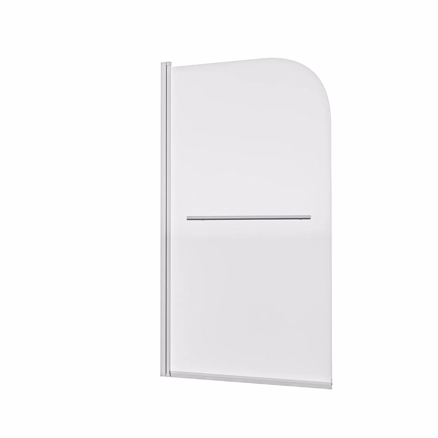 Nes Home Frameless Glass Bath Shower Screen with Hinged Swing Door and Towel Bar in Silver, W: 79 cm, H: 140 cm – 2
