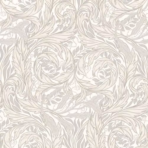 Muriva Vale Leaf Arts and Crafts Botanical Floral Wallpaper in Beige – 1
