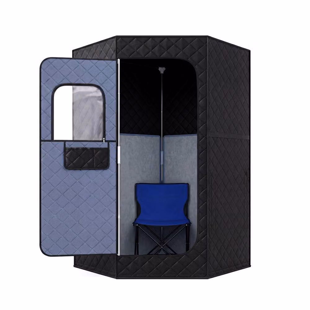 Costway Portable Full Body Far Infrared Sauna Tent with Heated Foot Pad, Black – 10