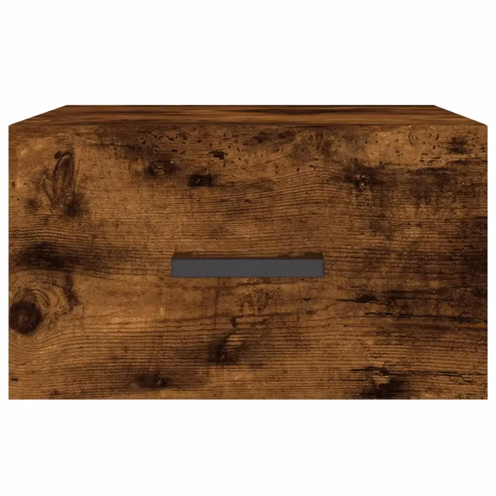 Berkfield Home Wall-mounted Bedside Cabinets, 2 Pack, Smoked Oak Brown, W/D/H: 35 x 35 x 20 cm – 2